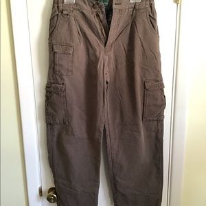 Flannel lined cargo work pants